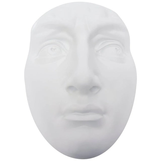 Vintage 1960's White Resin and Plaster Face Wall Sculpture For Sale - Image 11 of 11
