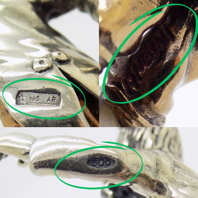 Vintage Italian Handmade Genuine Silver & Brass Balancing Jester Angini Figurine, Made in Tuscany (Italy, Arezzo) For Sale - Image 12 of 14