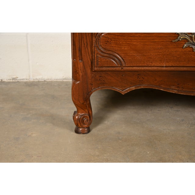 Baker Furniture French Provincial Louis XV Carved Oak Triple Dresser or Credenza For Sale - Image 13 of 18