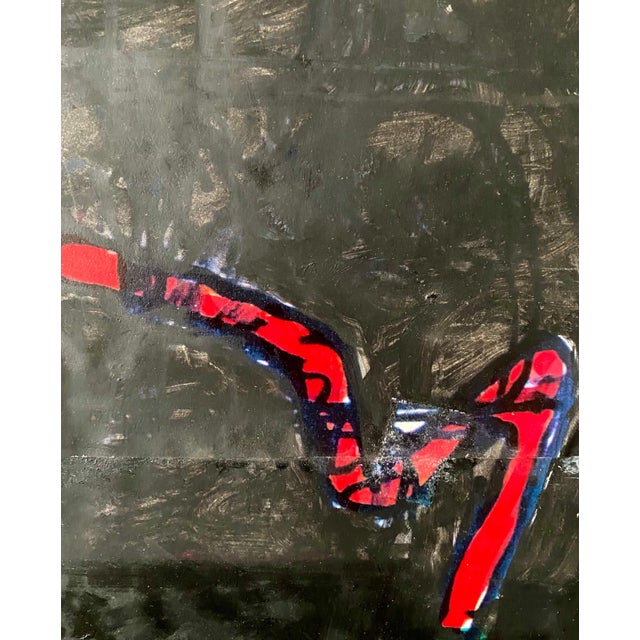 Modern Nick de Angelis, Mixed Media Collage Oil Painting Futuristic Abstract Expressionist Machine Art, 2000 For Sale - Image 3 of 8