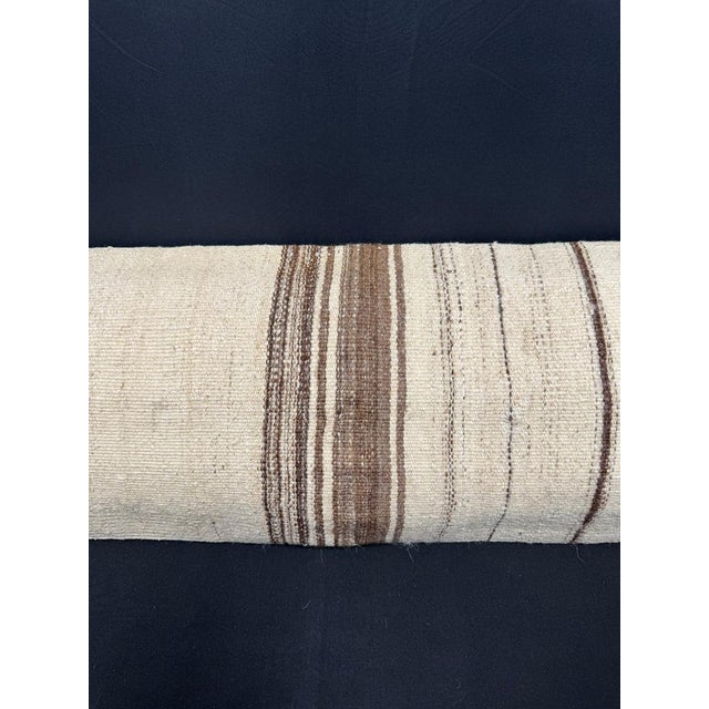 Contemporary Turkish Hemp Pillow Cushion Natural Beige Brown Cushion Cover 14"x45" For Sale - Image 3 of 4