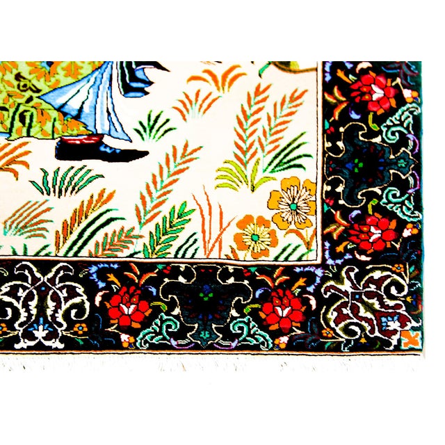 Vintage Pictorial Tabriz Rug For Sale - Image 10 of 12