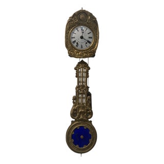 Louis XV Style Grandfather Clock in Stamped Brass For Sale