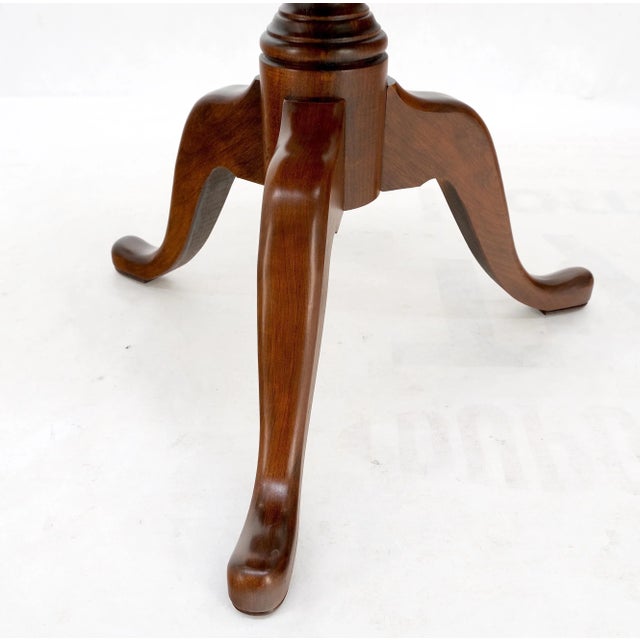Brown Solid Cherry Tilt Top Tripod Base Lamp Table For Sale - Image 8 of 9