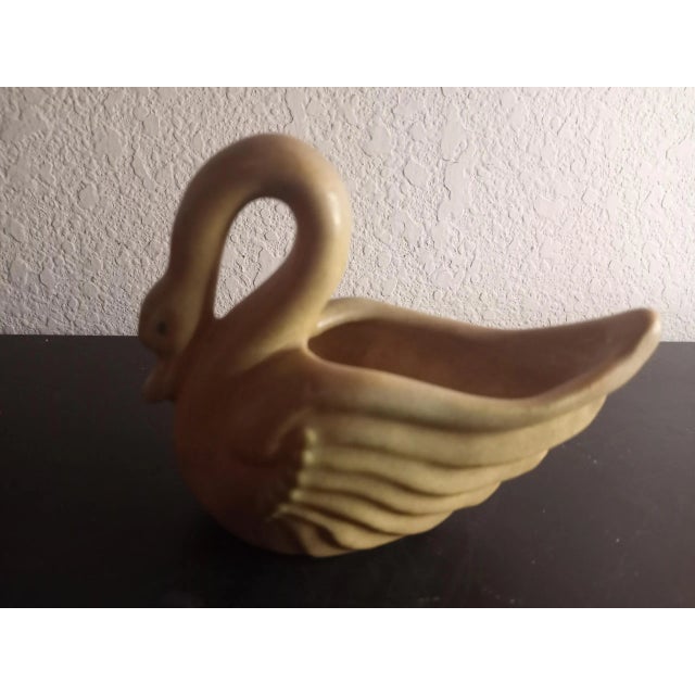1950s Vintage Niloak Pottery Swan Figurine Planter For Sale - Image 5 of 7