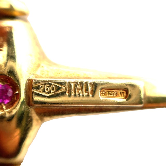 Roberto Coin 18k Yellow Gold Horsebit Drop Earrings, A Pair For Sale - Image 9 of 9