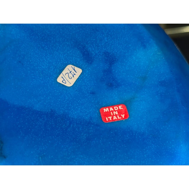 Stone Mid Century Italian Blue Dyed Alabaster Ashtrays Catchalls Made in Italy - A Pair For Sale - Image 7 of 7