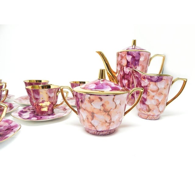 Art Deco Tycjan Coffee Set from Karolina, Poland, 1960s, Set of 15 For Sale - Image 9 of 16