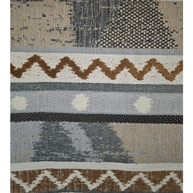 Abstract Stroheim Neysa Stripe Caramel Designer Throw Pillows For Sale - Image 3 of 3