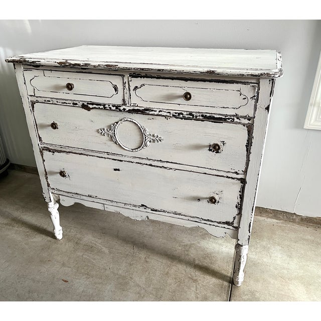 Antique White French Cottage Gustavian Style Dresser Chairish