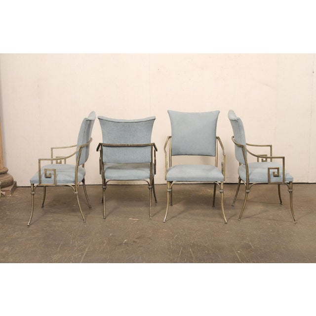 Metal Set of 4 French Vintage Dining Chairs For Sale - Image 7 of 11
