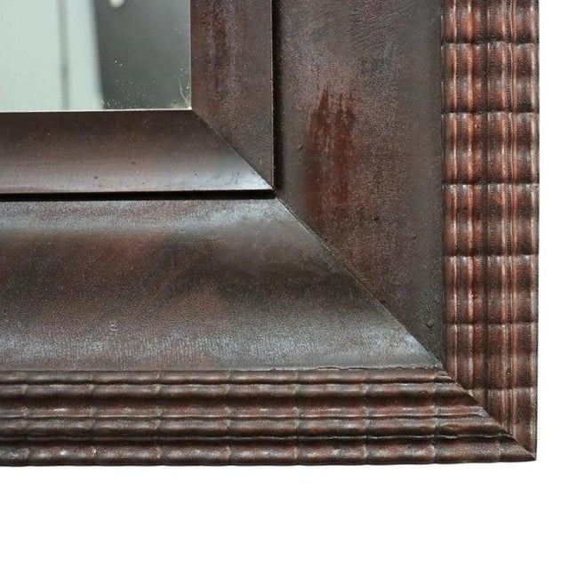 Large Antique Classical Flame Mahogany Ripple Edge Mirror Unsigned C1890 For Sale - Image 6 of 7