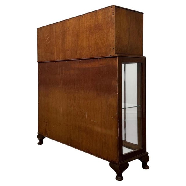 Gold Antique 20th Century Figured Walnut Fitted Cabinet For Sale - Image 8 of 12