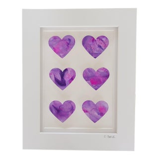 "Purple Hearts" Original Abstract Collage by Suzanne MacCrone Rogers For Sale