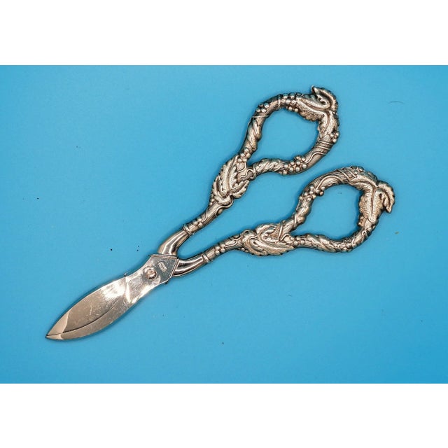 Antique Sterling Silver German Krusius Brothers Grape Shears Scissors