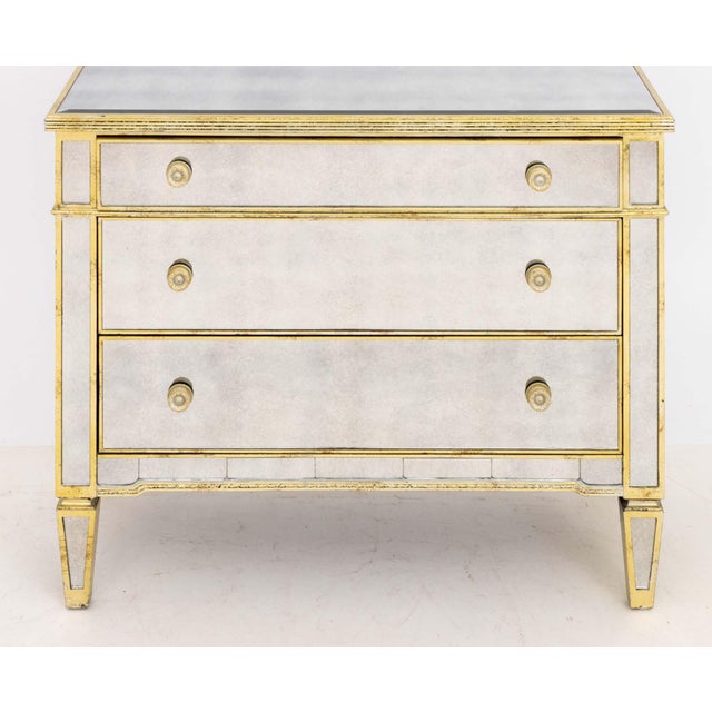 Horchow "Amelie" Mirrored Silvered Wood Dresser For Sale - Image 4 of 8