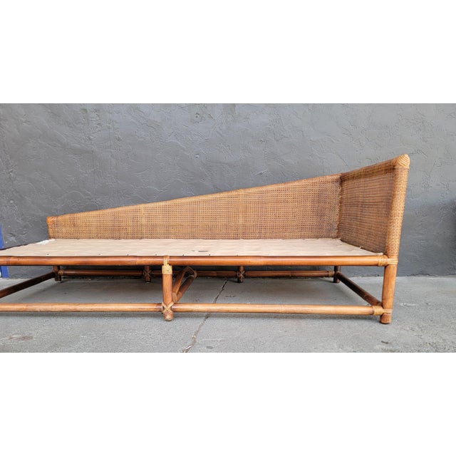 Tommi Parzinger for Willow and Reed Bamboo and Cane Chaise Daybed For Sale - Image 10 of 12