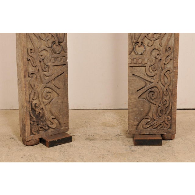 Mid 20th Century Borneo Carved Wood Doors – A Pair For Sale In Atlanta - Image 6 of 10