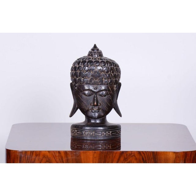 Vintage Asian Sculpture in Lacquered Wood, 1920s For Sale - Image 9 of 10