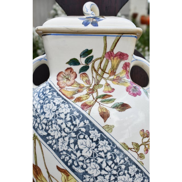 French Art Nouveau Ceramic Terre de Fer Wall Fountain from Longchamp, 1890s For Sale - Image 10 of 18