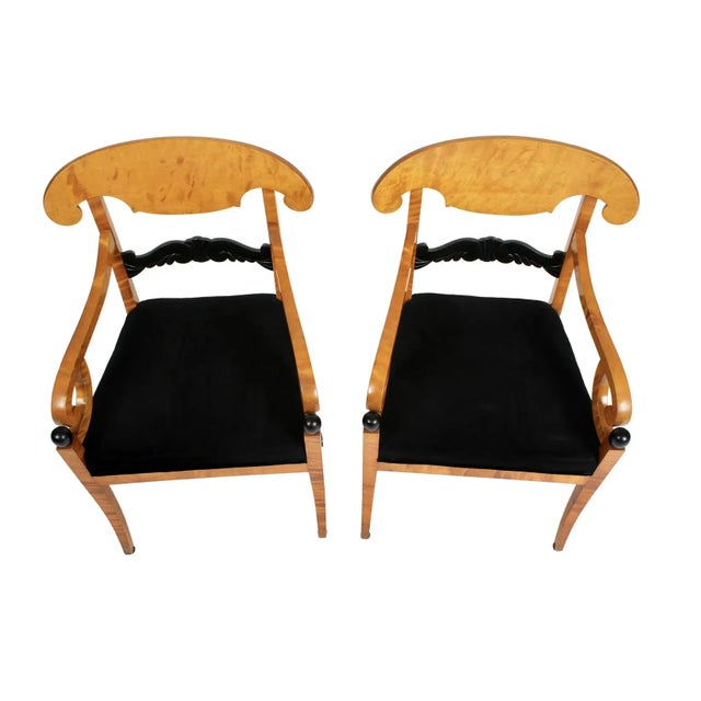 Mid 20th Century A Pair of Biedermeier Style Arm Chairs For Sale - Image 5 of 7