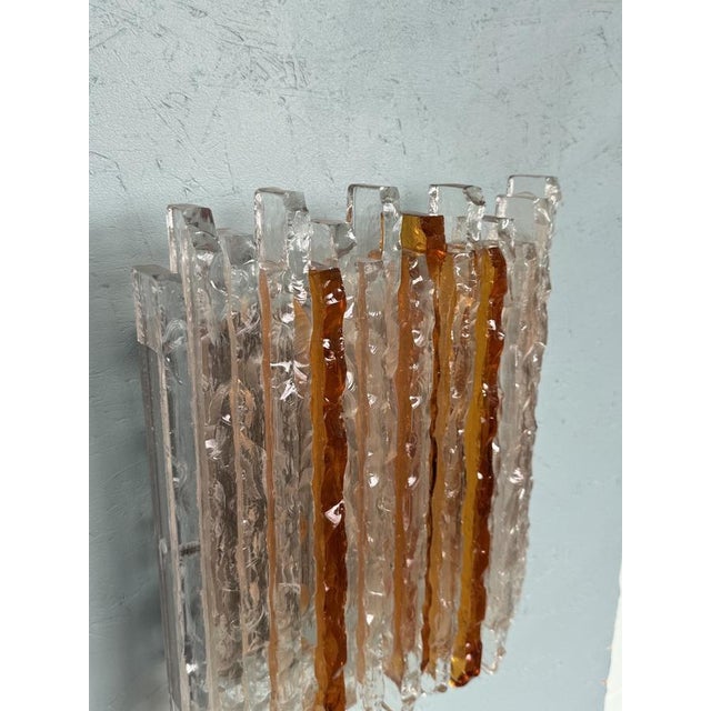 Clear Amber Glass Wall Light by Albano Poli for Poliarte, Italy, 1970s For Sale - Image 6 of 13