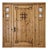 Handcrafted Solid Wood Rustic Door – Custom Spanish Colonial Double Sidelight Design Made to Order For Sale