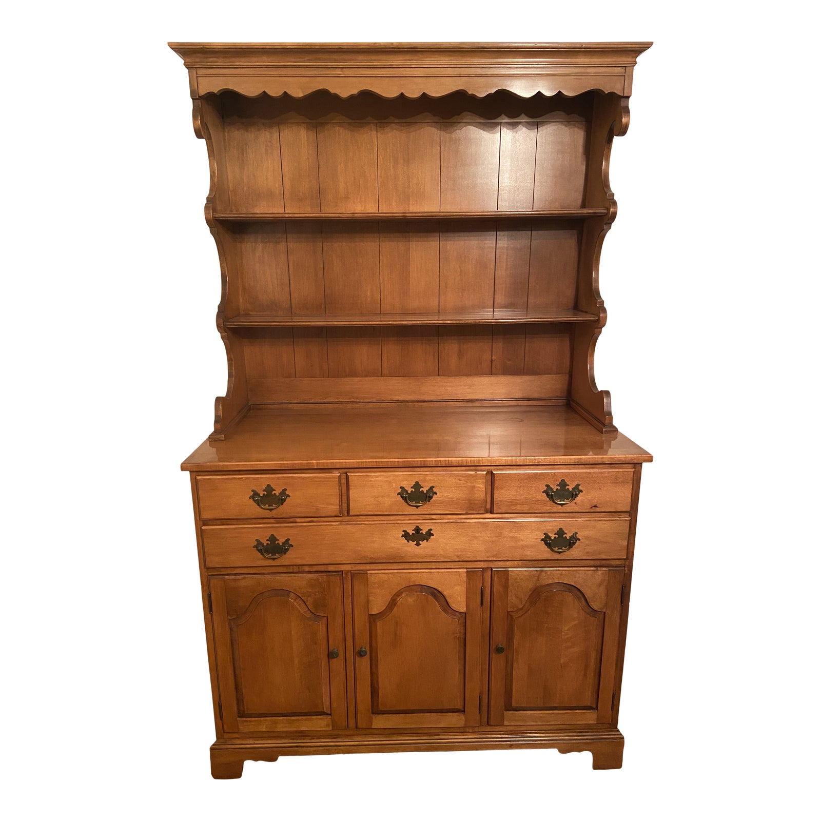 Vintage Farmhouse Sprague & Carlton Rock Maple China Hutch Chairish