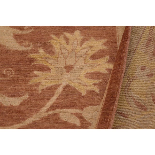 Textile Bohemien Ziegler Brown Gold Hand-Knotted Wool Rug - 9'1'' X 11'8'' For Sale - Image 7 of 7