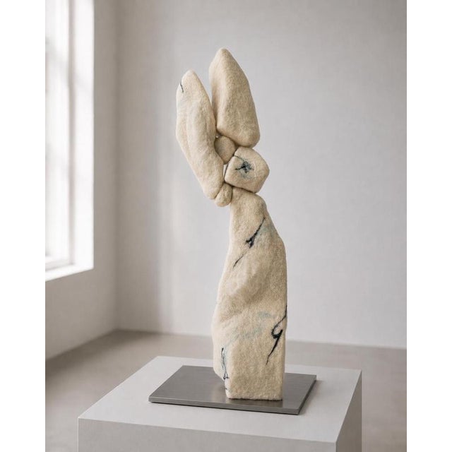Contemporary Anatomy of Flight Sculpture in Felted Wool and Metal by Tina Tictone For Sale - Image 3 of 9