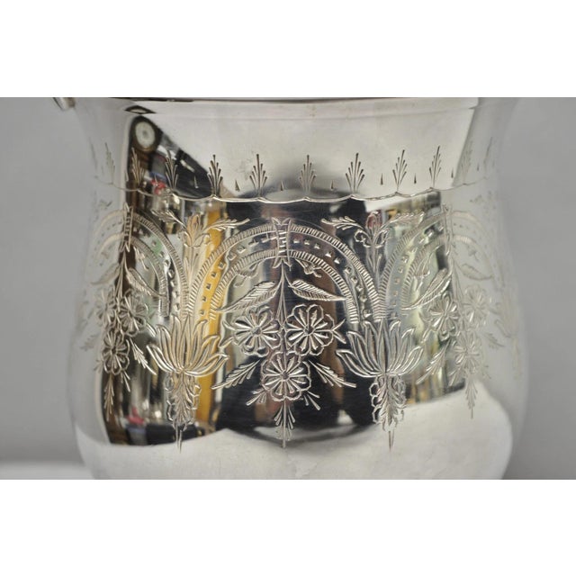 Late 20th Century Vintage Leonard Victorian Silver Plated Small Ice Bucket Chiller W/ Handle For Sale - Image 5 of 12