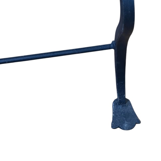 Ebony Pair of Italian Iron and Brass Savonarola Chairs, Circa 1920s For Sale - Image 8 of 10