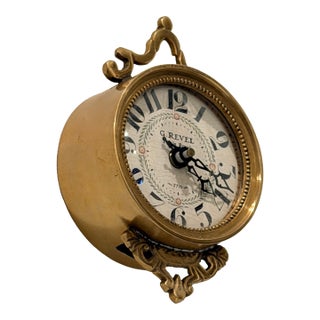 Vintage G. Revel Palais Royal Brass Wall Clock (Wall-Mount Only) For Sale