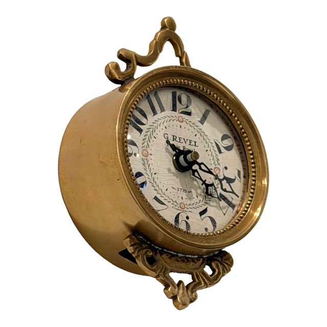 Vintage G. Revel Palais Royal Brass Wall Clock (Wall-Mount Only) For Sale
