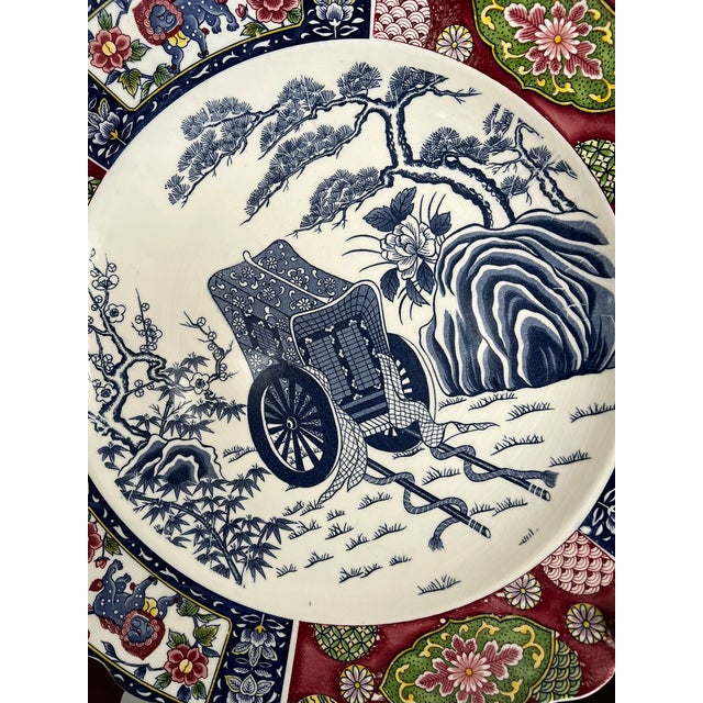 The object is a Japanese Imari charger from the late Meiji to early Tasho Period in the early 20th century. It is a high...