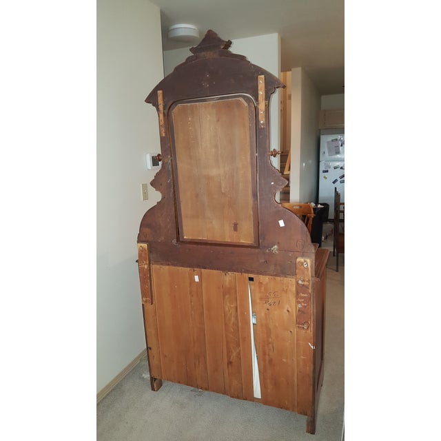 Late 19th Century Victorian Wishbone Mirror Dresser With Carved Fruit Pulls For Sale - Image 4 of 7