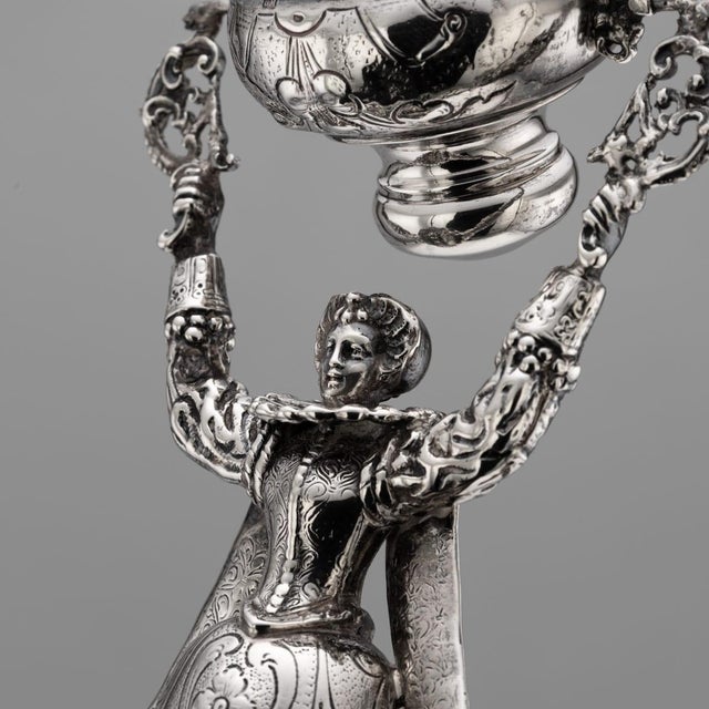 Antique Dutch Silver Wedding Wager Cup, 1911 For Sale - Image 12 of 18