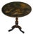 Ebonized Gilt Chinoiserie Round Side Accent Pedestal Table For Sale