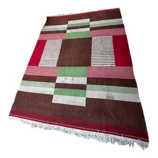 Large Mid-Century Modern Wool Rug, Czechoslovakia, 1960s For Sale