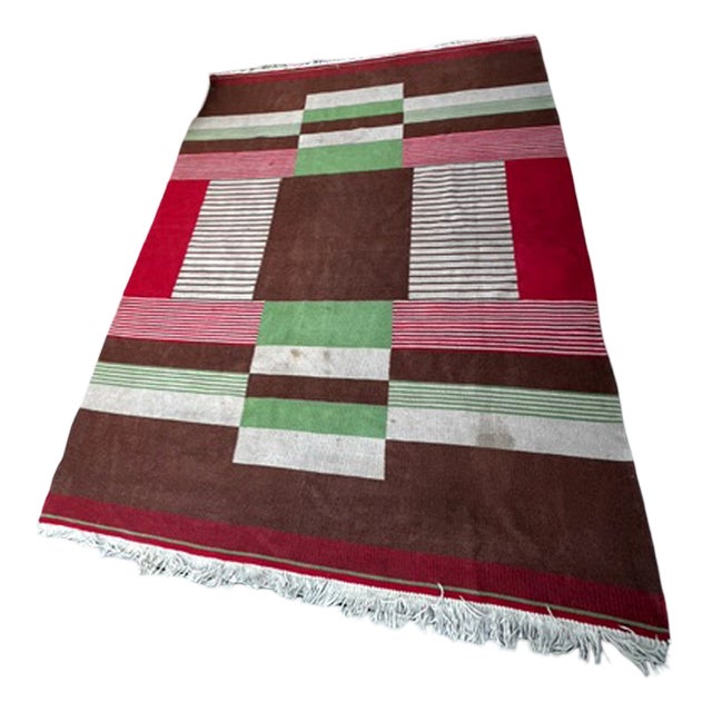 Large Mid-Century Modern Wool Rug, Czechoslovakia, 1960s For Sale
