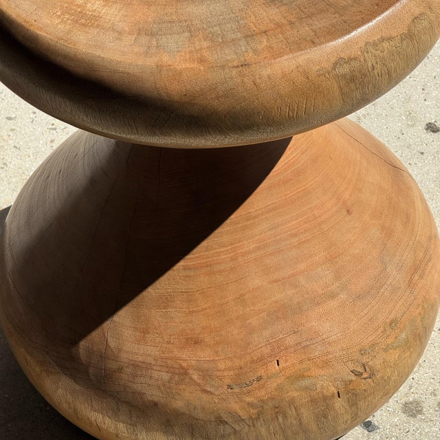 Beige Pawn Natural Stool in Mango Wood, 1980s For Sale - Image 8 of 11