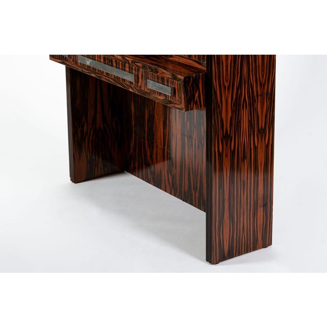 Antique French Art Deco Macassar Ebony Vanity Cabinet by Georges Champion, Attributed For Sale - Image 14 of 15