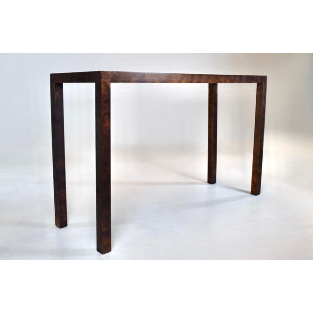 Mid-Century Modern 1970's Milo Baughman for Lane Parsons Console Table in Tortoise For Sale - Image 3 of 8
