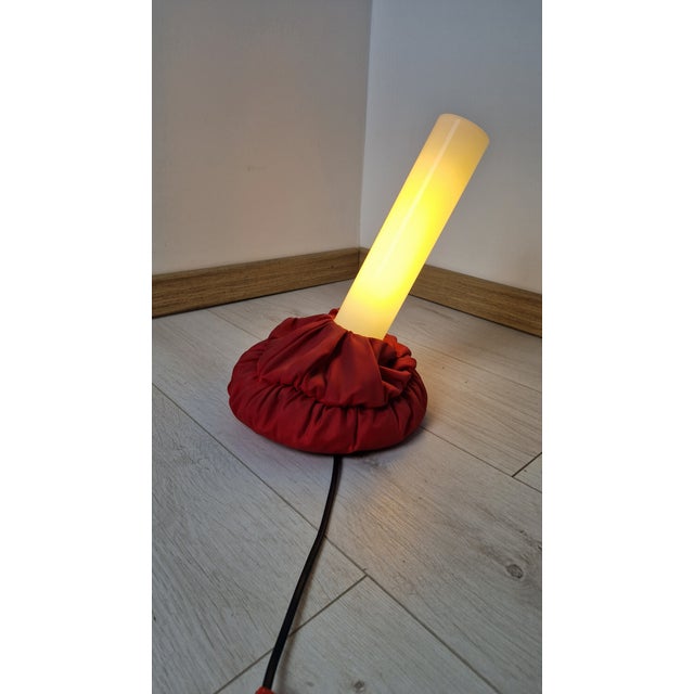 Cloche Table Lamps in Red and Black Fabric by De Pas Durbino & Lomazzi for Sirrah, 1982, Set of 2 For Sale - Image 18 of 18