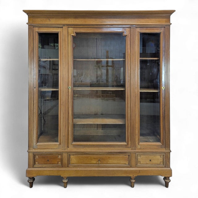 Louis XVI Mahogany Brown Bookcase For Sale - Image 10 of 10
