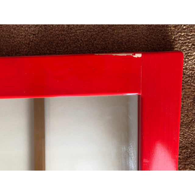 Simmons Company Furniture 1970s Simmons Red Modern Vanity Mirror For Sale - Image 4 of 7