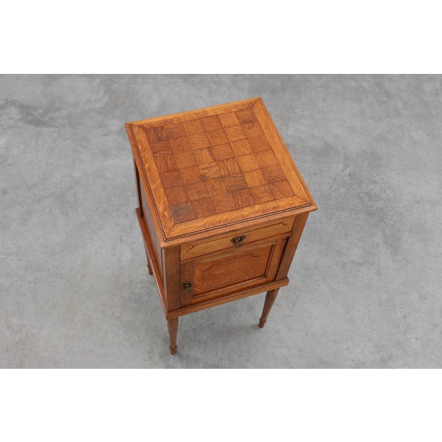 Art Deco Nightstand in Oak with Turned Legs, France, 1920 For Sale - Image 9 of 11