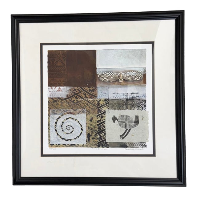 1990s "Mask Series #2" Mixed Media Print For Sale