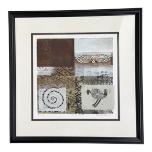 1990s "Mask Series #2" Mixed Media Print