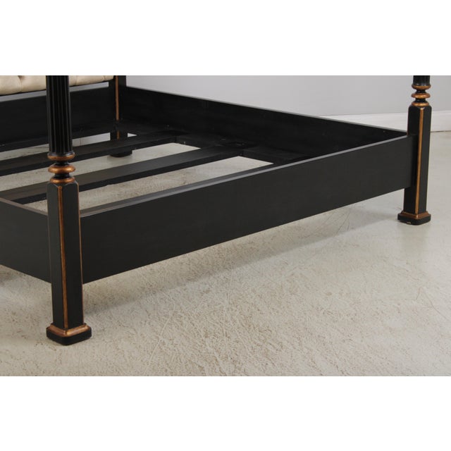 Black Nancy Corzine Paint Decorated King Size Poster Bed For Sale - Image 8 of 14